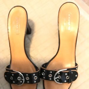 Sorry Sold Coach belt buckle slide mule. Very nice